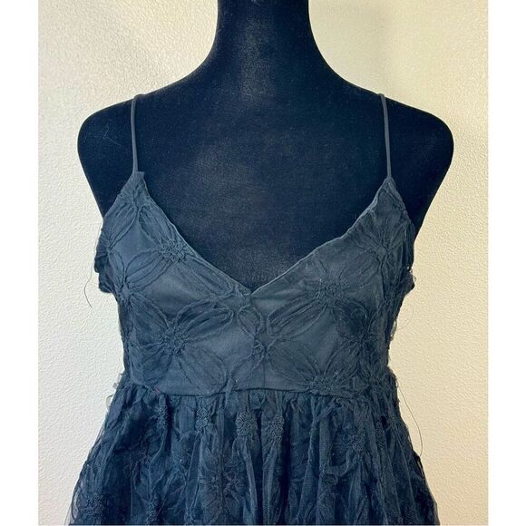 NWT Lulu's Radiate Elegance Black Floral Tulle Midi Dress - Picture 5 of 12